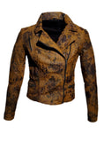 Women Marbled Leather Biker Jacket , Women Jacket - CrabRocks, LeatherfashionOnline
 - 1