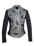 Paisley Cut Designer Ladies Leather Jacket XS / LEATHER / Pale White, Women Jacket - CrabRocks, LeatherfashionOnline
 - 1