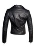 Women Leather Biker Jacket with Padded Sleeve , Women Jacket - CrabRocks, LeatherfashionOnline
 - 3