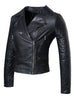 Women Leather Biker Jacket with Padded Sleeve , Women Jacket - CrabRocks, LeatherfashionOnline
 - 2