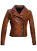 Women Leather Biker Jacket , Women Jacket - CrabRocks, LeatherfashionOnline
 - 3