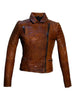 Women Leather Biker Jacket , Women Jacket - CrabRocks, LeatherfashionOnline
 - 4