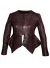 Women Multi Stitch Leather Frock Jacket , Women Jacket - CrabRocks, LeatherfashionOnline
 - 3