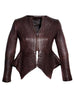 Women Multi Stitch Leather Frock Jacket , Women Jacket - CrabRocks, LeatherfashionOnline
 - 4