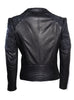 Women Designer Floral Puffed Embroidery Biker Jacket , Women Jacket - CrabRocks, LeatherfashionOnline
 - 3