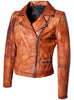 Women Designer Vintage Hand Washed Biker Jacket , Women Jacket - CrabRocks, LeatherfashionOnline
 - 2