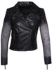 Women Ombre Croco Printed Leather Biker Jacket , Women Jacket - CrabRocks, LeatherfashionOnline
 - 5