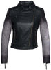 Women Ombre Croco Printed Leather Biker Jacket , Women Jacket - CrabRocks, LeatherfashionOnline
 - 1