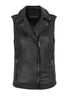 Leather Biker Tumble Washed Women Zipped Waist Coat Jacket Black / XS / LEATHER, Women Jacket - CrabRocks, LeatherfashionOnline
 - 1