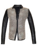 VERA WOMAN LEATHER SHIRT WITH LEATHER CONTRAST WEAVE