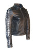 Leather  Women Jacket with Designer Cut Work  Stylish Sleeve