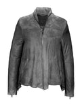 Waterfall Suede Drape Leather Women Jacket