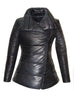 Leather Long Puffer Down Jacket- Hot Seller Women Long Coat Jacket