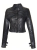 Vannamoda Crop Leather Washed Jacket