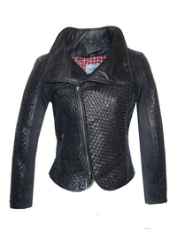 Viva Leather Designer Women Full Woven Jacket