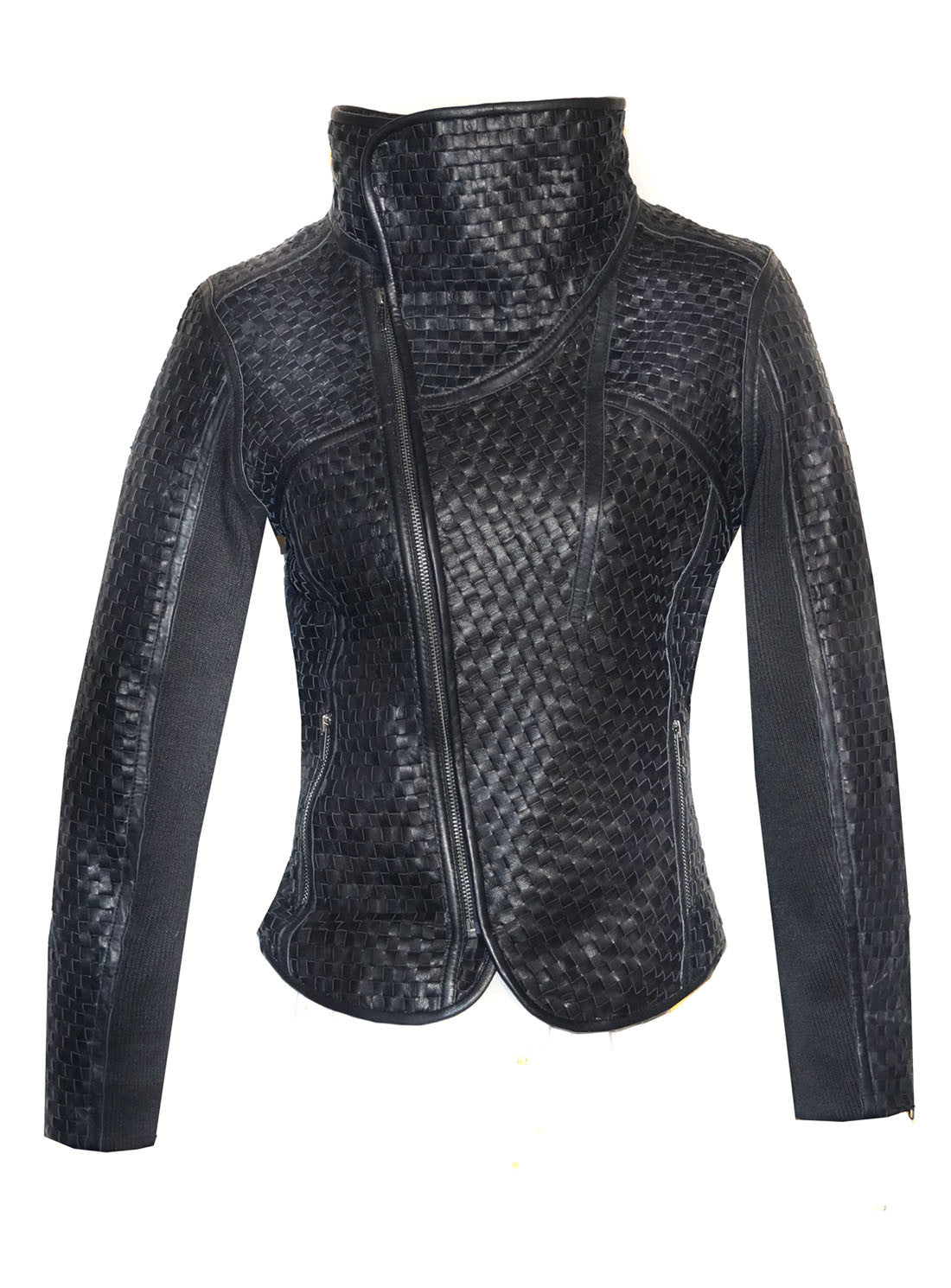 Viva Leather Designer Women Full Woven Jacket