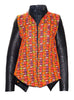 Ethnic Embroidery Waterfall Drape  Leather Women Jacket