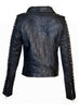 Vannamoda KISHI WOMEN LEATHER BIKER JACKET WITH MULTI STUDS AT SLEEVES