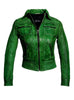 Women Washed Vintage Leather Short Jacket , Women Jacket - CrabRocks, LeatherfashionOnline
 - 2