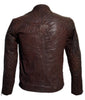 Men's Leather Washed Vintage Biker Studded Jacket , Men Jacket - CrabRocks, LeatherfashionOnline
 - 4