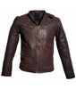 Men's Leather Washed Vintage Biker Studded Jacket , Men Jacket - CrabRocks, LeatherfashionOnline
 - 3