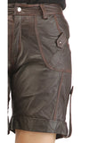 Ladies leather Sporty Cargo Shorts , Ladies Leather Shorts - CrabRocks, LeatherfashionOnline
 - 7