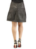 Leather Pleated Frock Style Ladies Skirt , Women Leather Skirt - CrabRocks, LeatherfashionOnline
 - 3