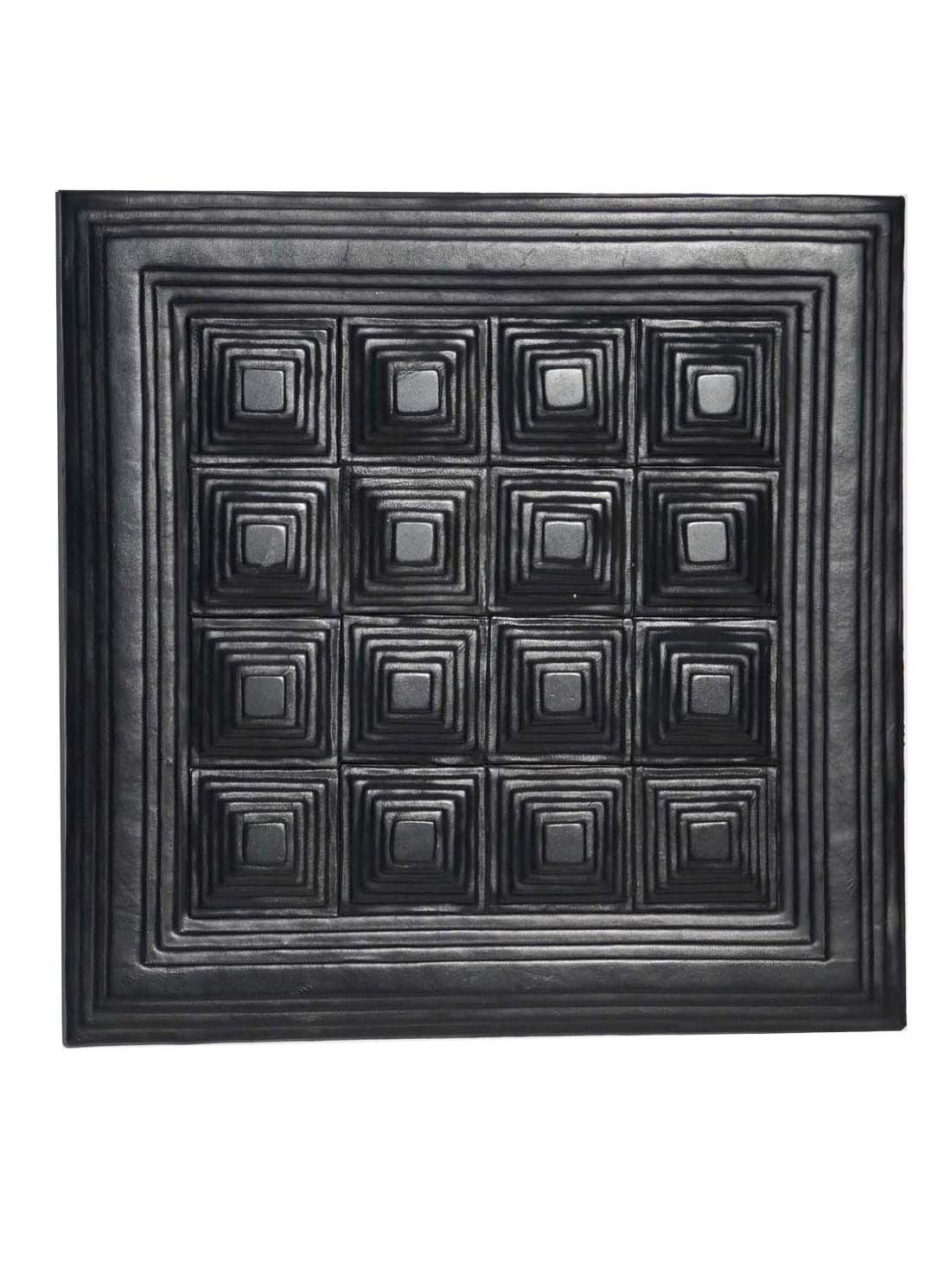 Leather Designer Pyramid Decorative Wall Tiles Black, Leather Tiles - CrabRocks, LeatherfashionOnline
 - 1