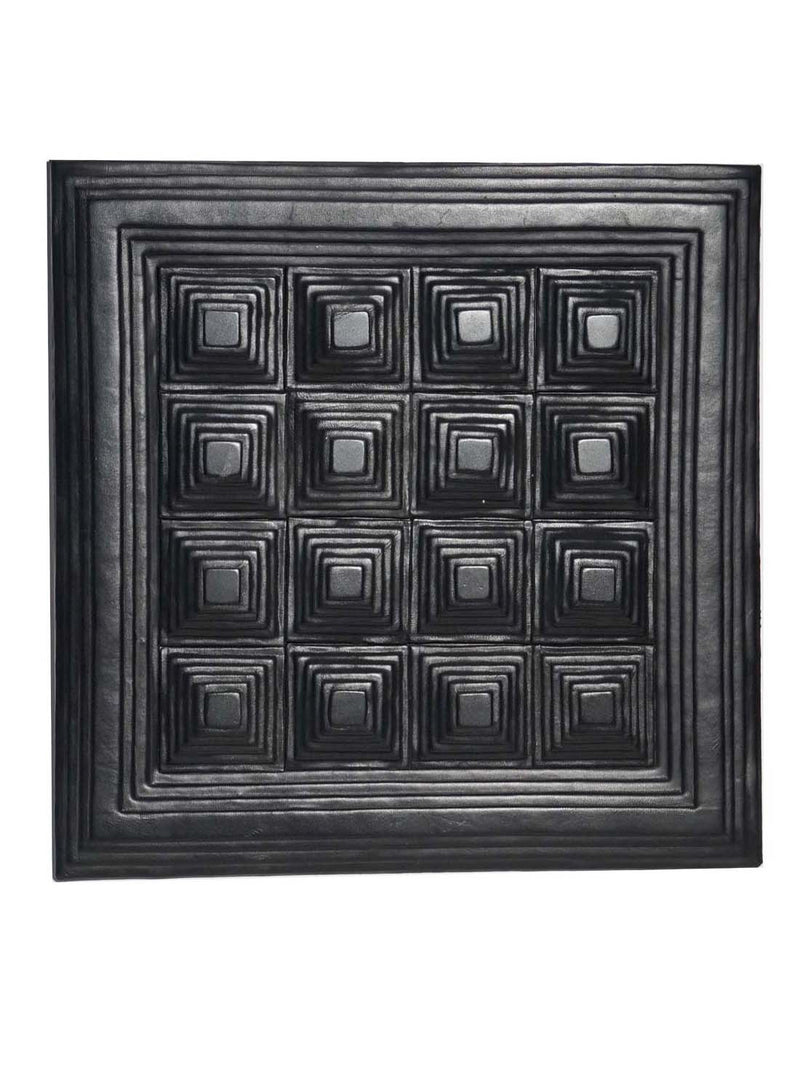 Leather Designer Pyramid Decorative Wall Tiles Black, Leather Tiles - CrabRocks, LeatherfashionOnline
 - 1