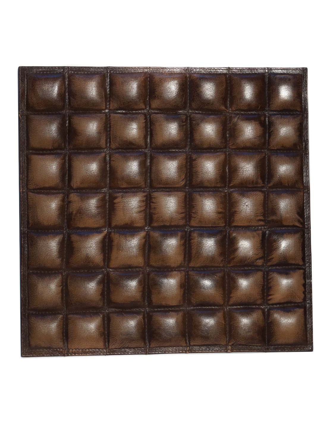 Leather Designer Multi Cubes Decorative Wall Tiles Brown, Leather Tiles - CrabRocks, LeatherfashionOnline
 - 1