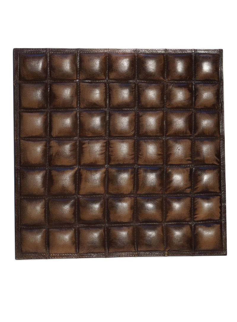 Leather Designer Multi Cubes Decorative Wall Tiles Brown, Leather Tiles - CrabRocks, LeatherfashionOnline
 - 1
