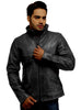 Men's Classic Leather Biker Jacket Ash Grey / S / Leather, Men Jacket - CrabRocks, LeatherfashionOnline
 - 4