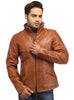 Men's Classic Leather Biker Jacket Brown / S / Leather, Men Jacket - CrabRocks, LeatherfashionOnline
 - 1