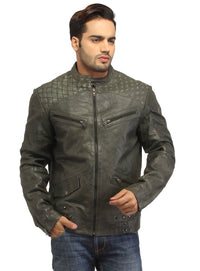 Men's Leather Washed Vintage Studded Rugged Jacket S / Leather / Dust, Men Jacket - CrabRocks, LeatherfashionOnline
 - 1