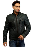 Men's Best Seller Short Leather Motorcycle Biker Jacket , Men Jacket - CrabRocks, LeatherfashionOnline
 - 2