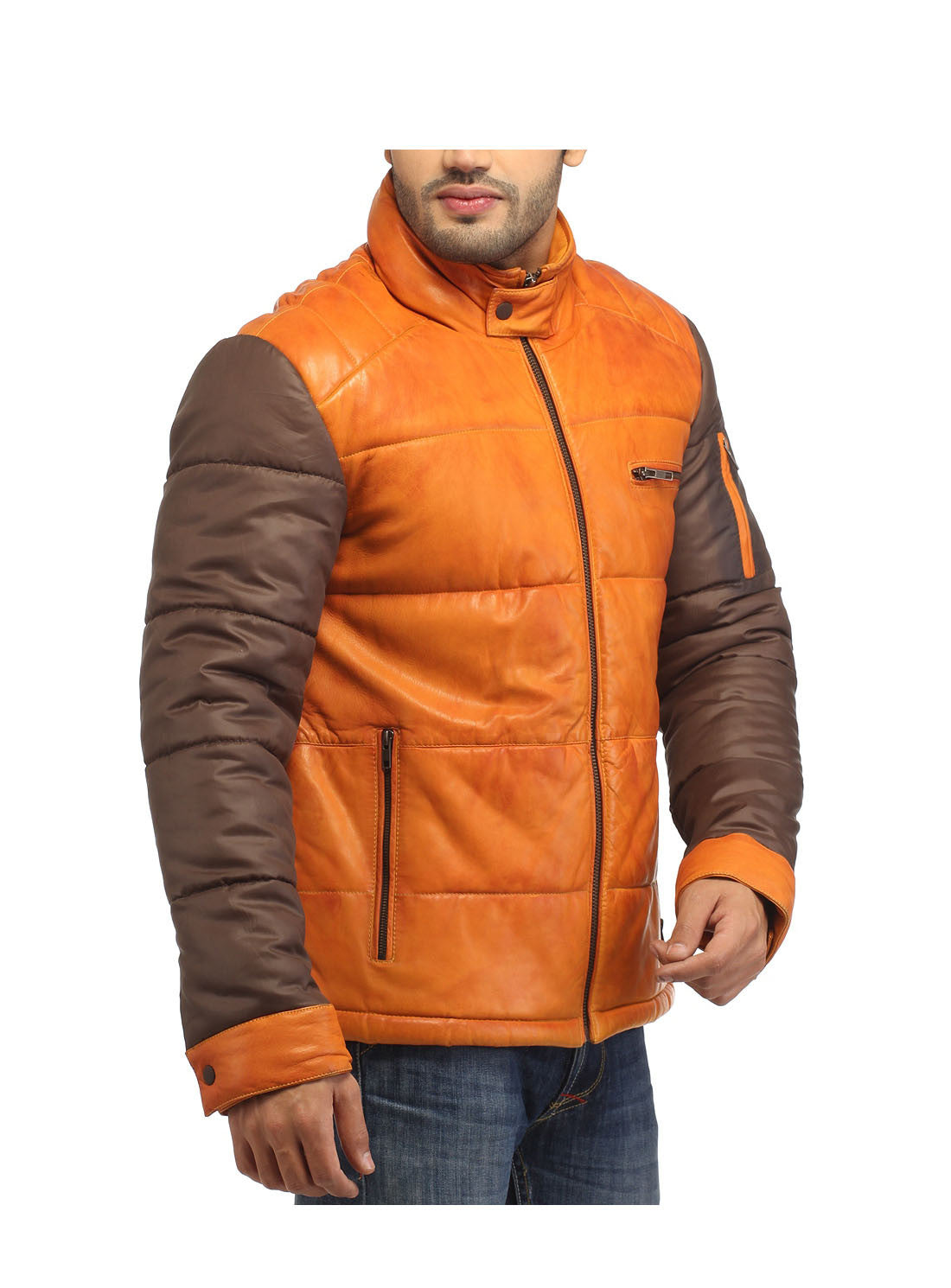 Alaska F- Best Seller Men Leather Puffer 