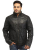 Sporty Boxy Quilted Casual  Men Leather Jacket S / Leather / Black, Men Jacket - CrabRocks, LeatherfashionOnline
 - 2