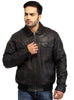 Men Real Leather Ribbed  Biker Look Bomber Jacket S / Leather / Black, Men Jacket - CrabRocks, LeatherfashionOnline
 - 4