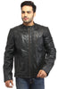 Men Straight Fitted Leather Biker Casual Jacket S / Leather / Black, Men Jacket - CrabRocks, LeatherfashionOnline
 - 1