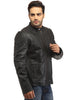 Men Straight Fitted Leather Biker Casual Jacket , Men Jacket - CrabRocks, LeatherfashionOnline
 - 3