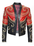 Designer Embroidered Men Leather Jacket