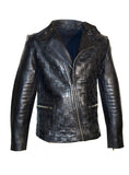 Matty Designer Men MotorBiker Woven Leather Jacket