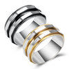 Titanium Steel Men Ring Gear Rings for Men Black Gold Color Male Ring Punk Style Party Jewelry