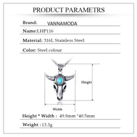 Bull with turquoise stone Pendant Stainless steel Necklace Unisex - best Seller