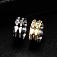 Titanium Steel Men Ring Gear Rings for Men Black Gold Color Male Ring Punk Style Party Jewelry