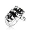 BIG SIZE PUNK MIDDLE FINGER POINTED STAINLESS STEEL RINGS FOR MENS