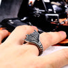 Mystical mermaid men's ring vintage antique stainless steel fashion .