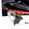 Mystical mermaid men's ring vintage antique stainless steel fashion .