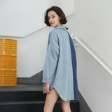 Denim Women Shirt Long Sleeve Loose Big Size Autumn Fashion Long Shirt