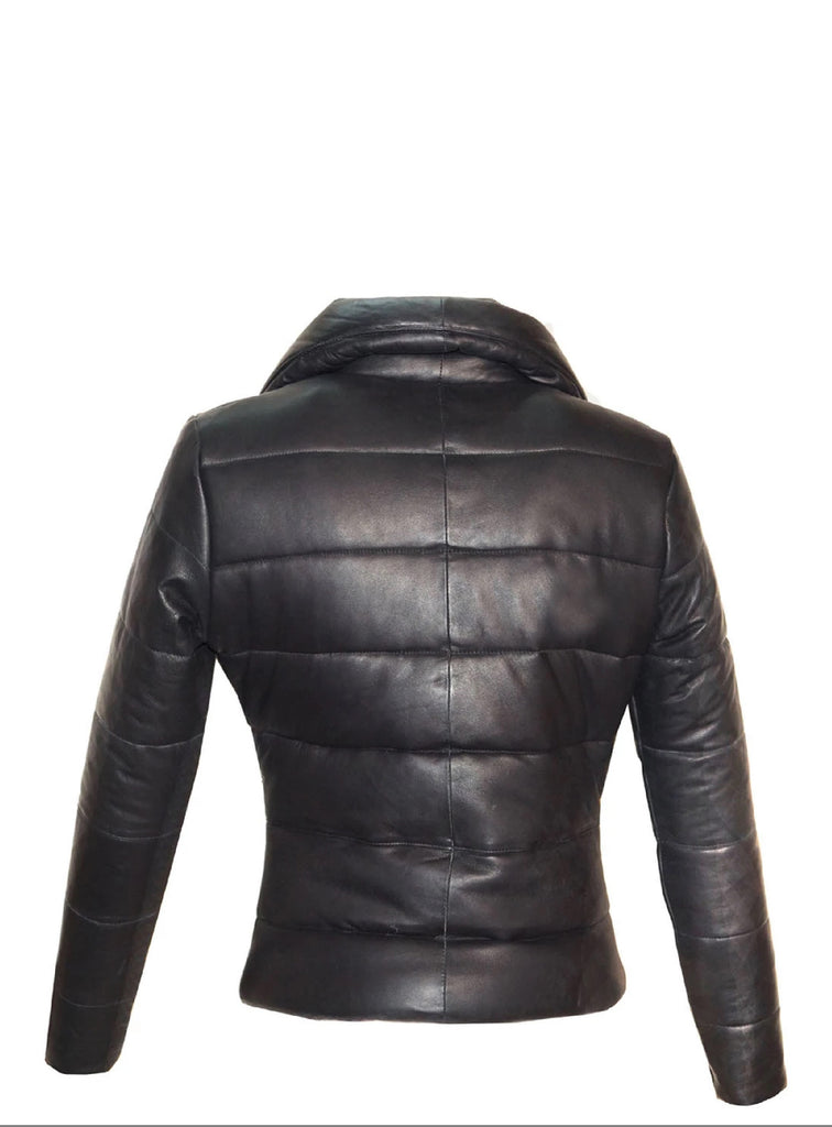 Leather Long Puffer Down Jacket- Hot Seller Women Long Coat Jacket